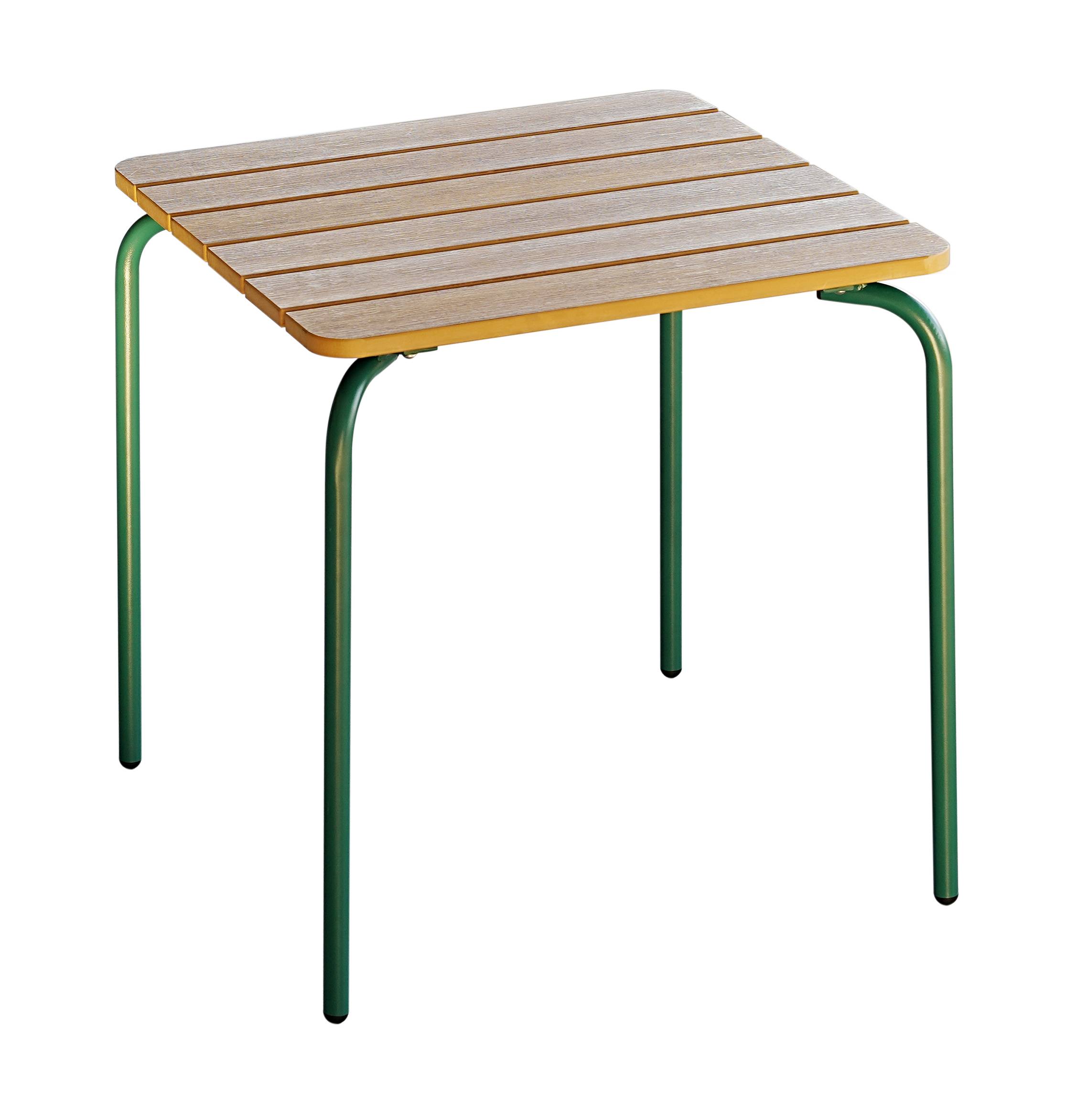 Ecloz - Table basse de jardin carrée acier bois vert Elion ECLOZ - Image 1