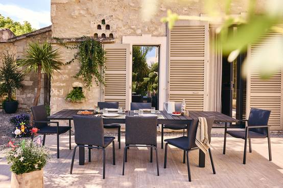 Ecloz - Table de jardin rectangulaire double extension 8/12 personnes anthracite Fileas ECLOZ - Image 11