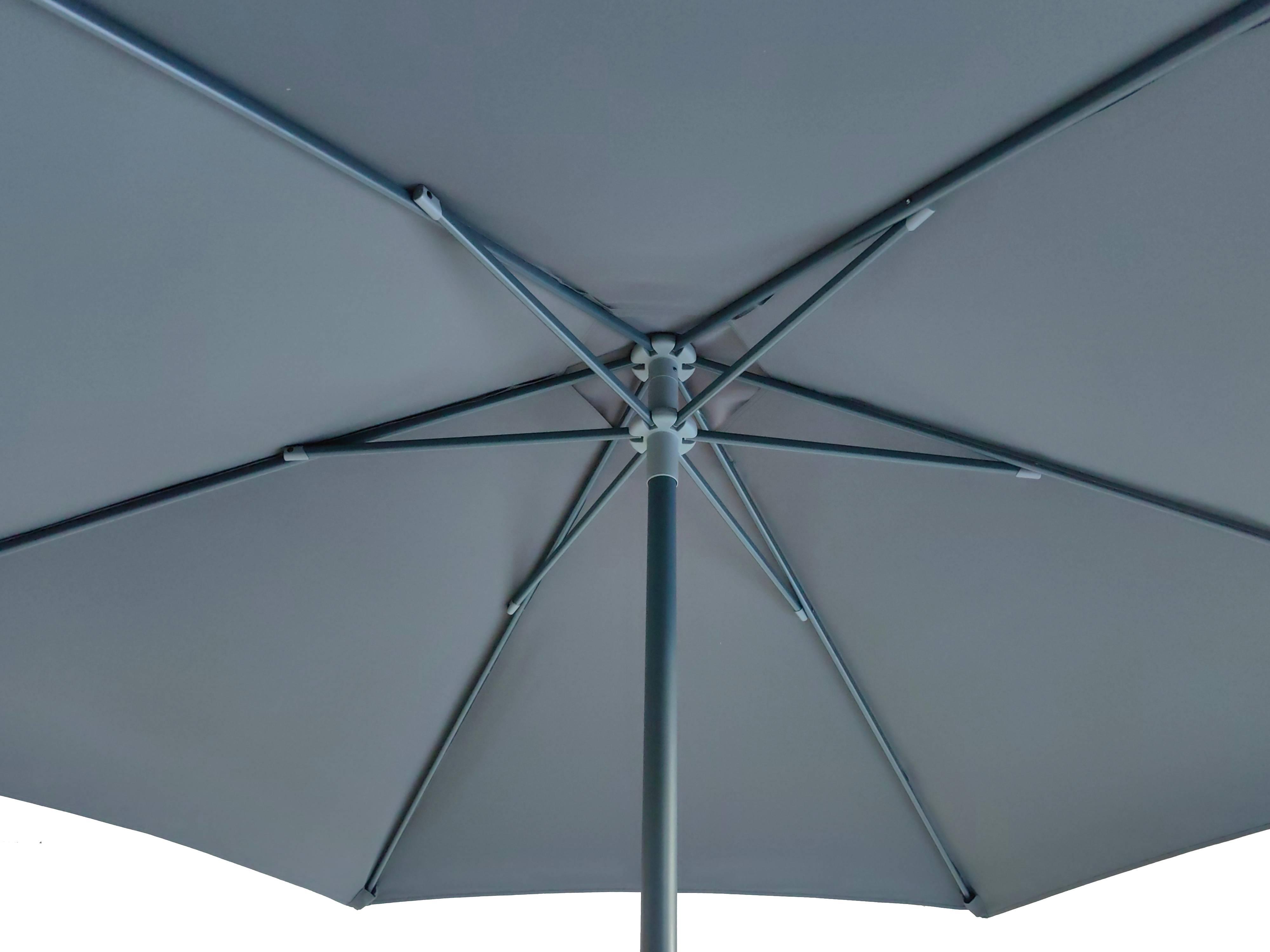 Ecloz - Parasol droit rond gris Ø2,6m 210g/m² Easy Push ECLOZ - Image 3