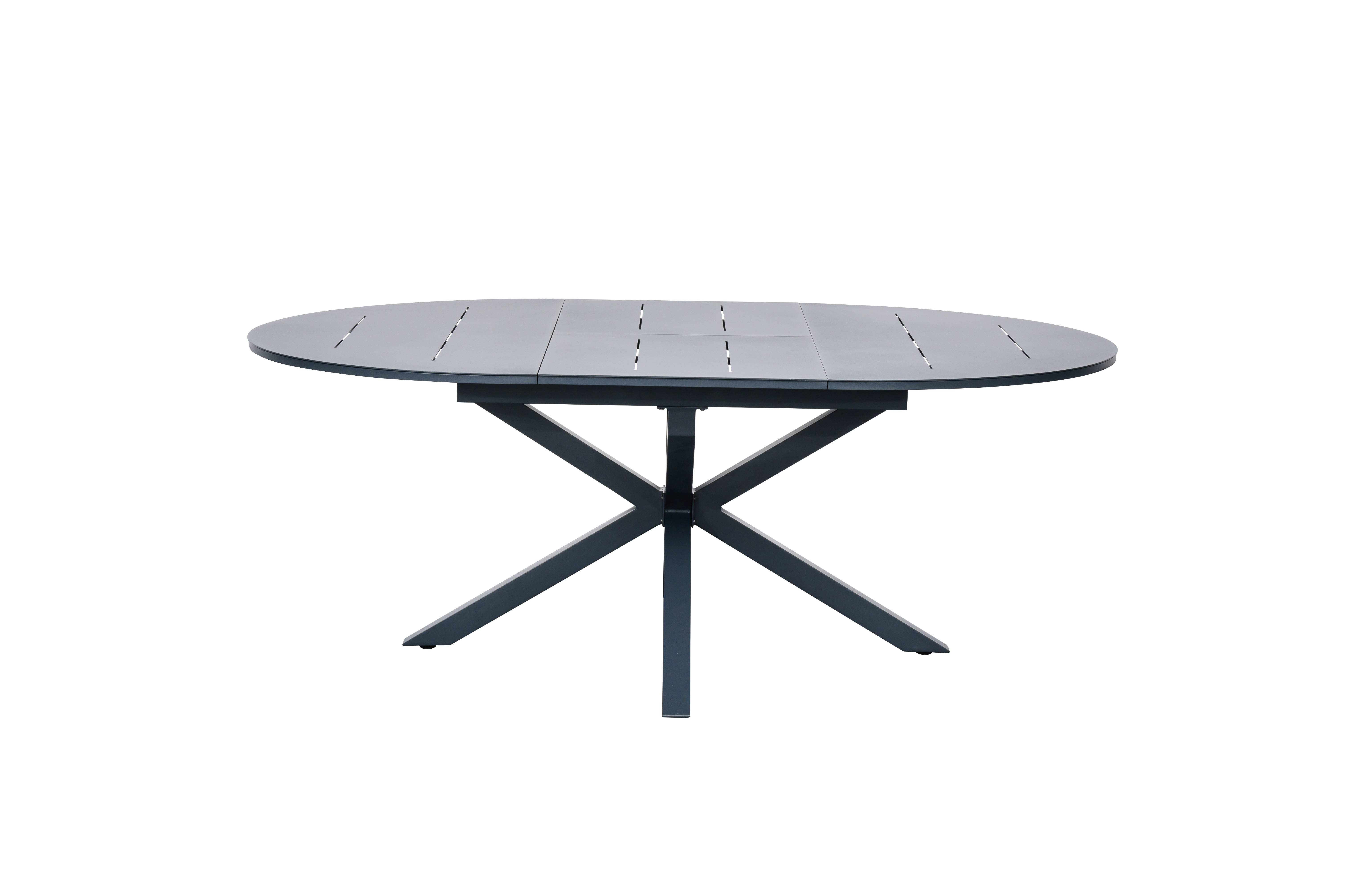 Ecloz - Table de jardin ronde extensible alu anthracite 6/8 personnes Ery ECLOZ - Image 1