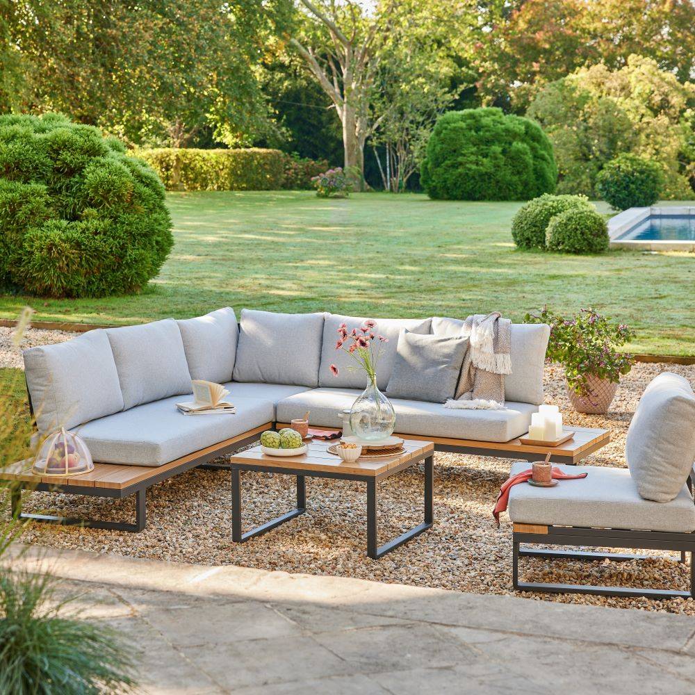 Ecloz - Salon de jardin aluminium anthracite 6 personnes Engy ECLOZ