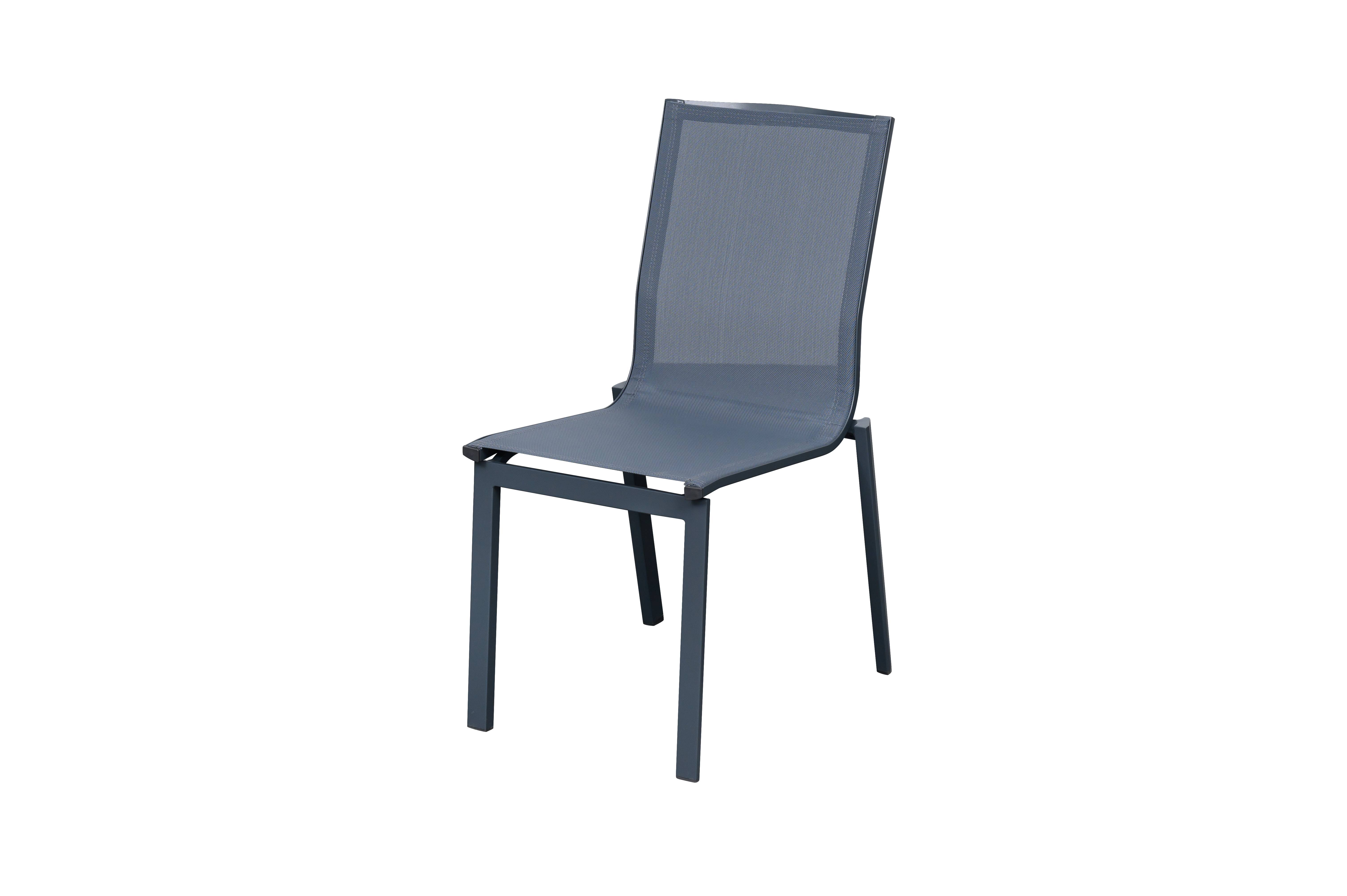 Ecloz - Chaise de jardin alu textilène anthracite Edon ECLOZ - Image 1