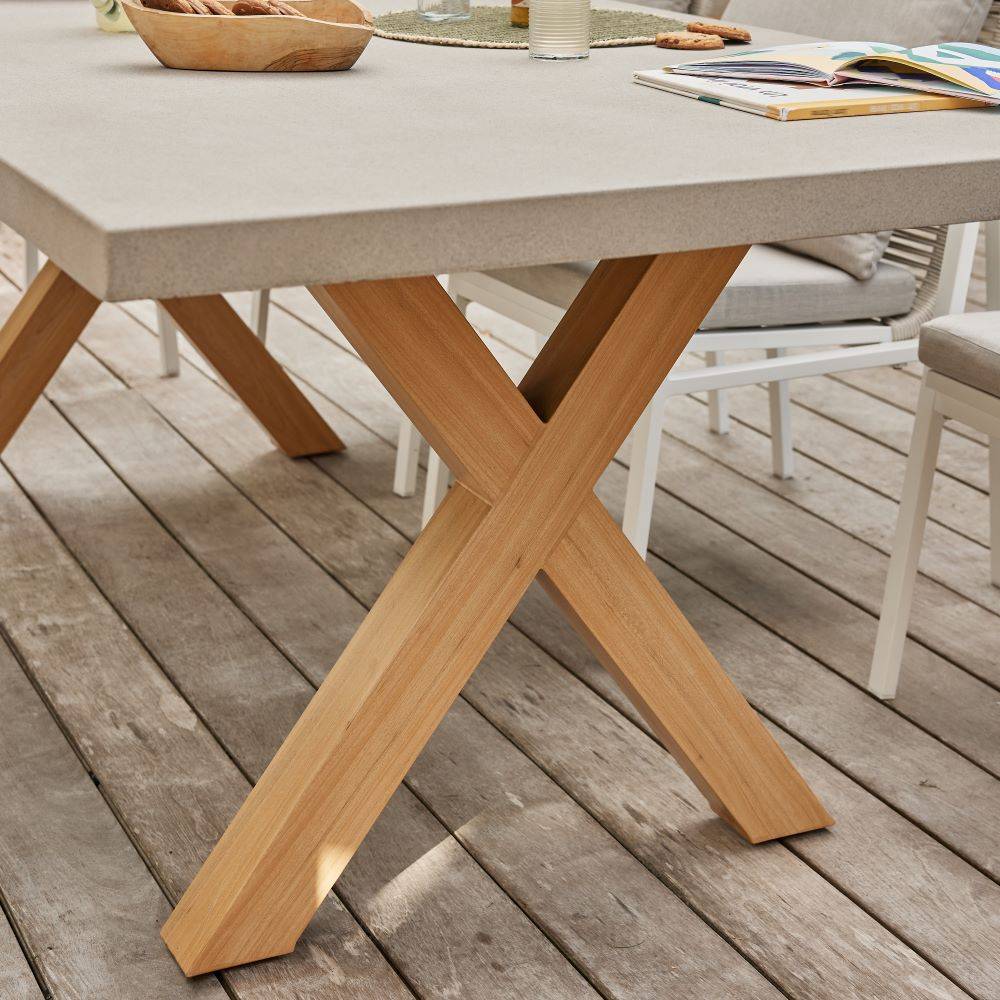 Ecloz - Table de jardin rectangulaire résine blanc effet bois 8 personnes Electra - ECLOZ - Image 3