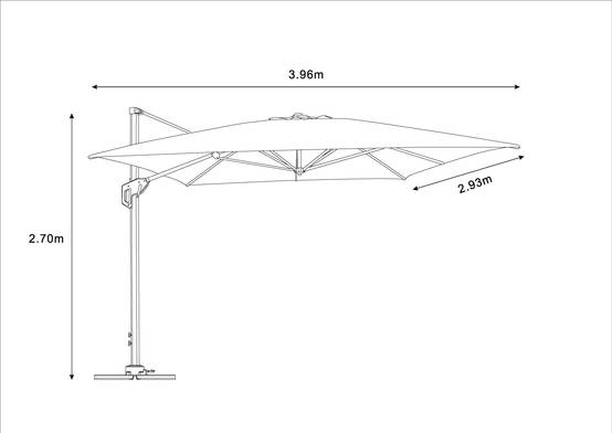 Ecloz - Parasol déport inclinable rectangle gris 3x4m 210g/m² Ezio ECLOZ - Image 2