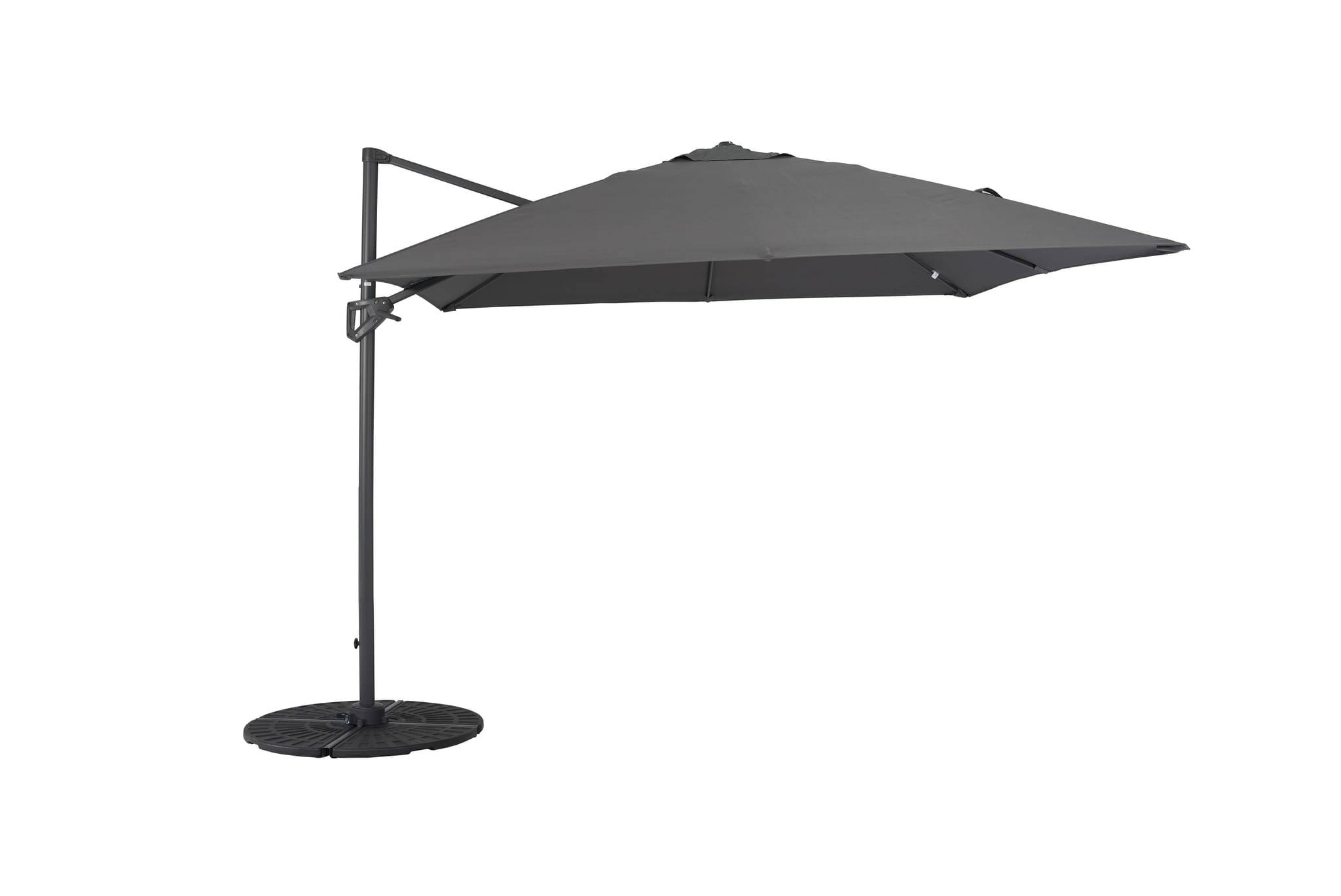 Ecloz - Parasol déporté inclinable carré gris 3x3m 250g/m² Eloi - ECLOZ