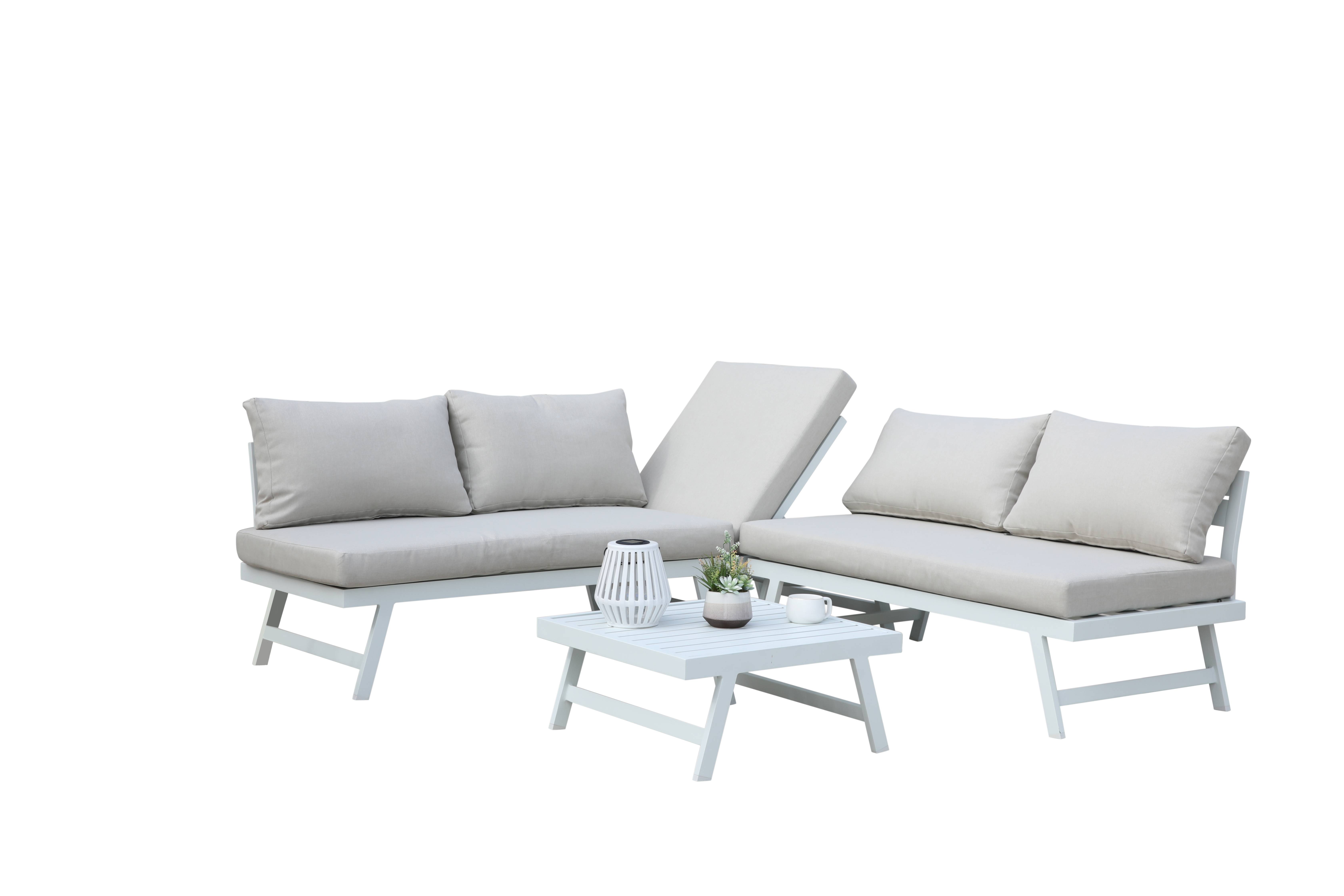 Ecloz - Salon de jardin aluminium blanc 5 personnes Elias ECLOZ