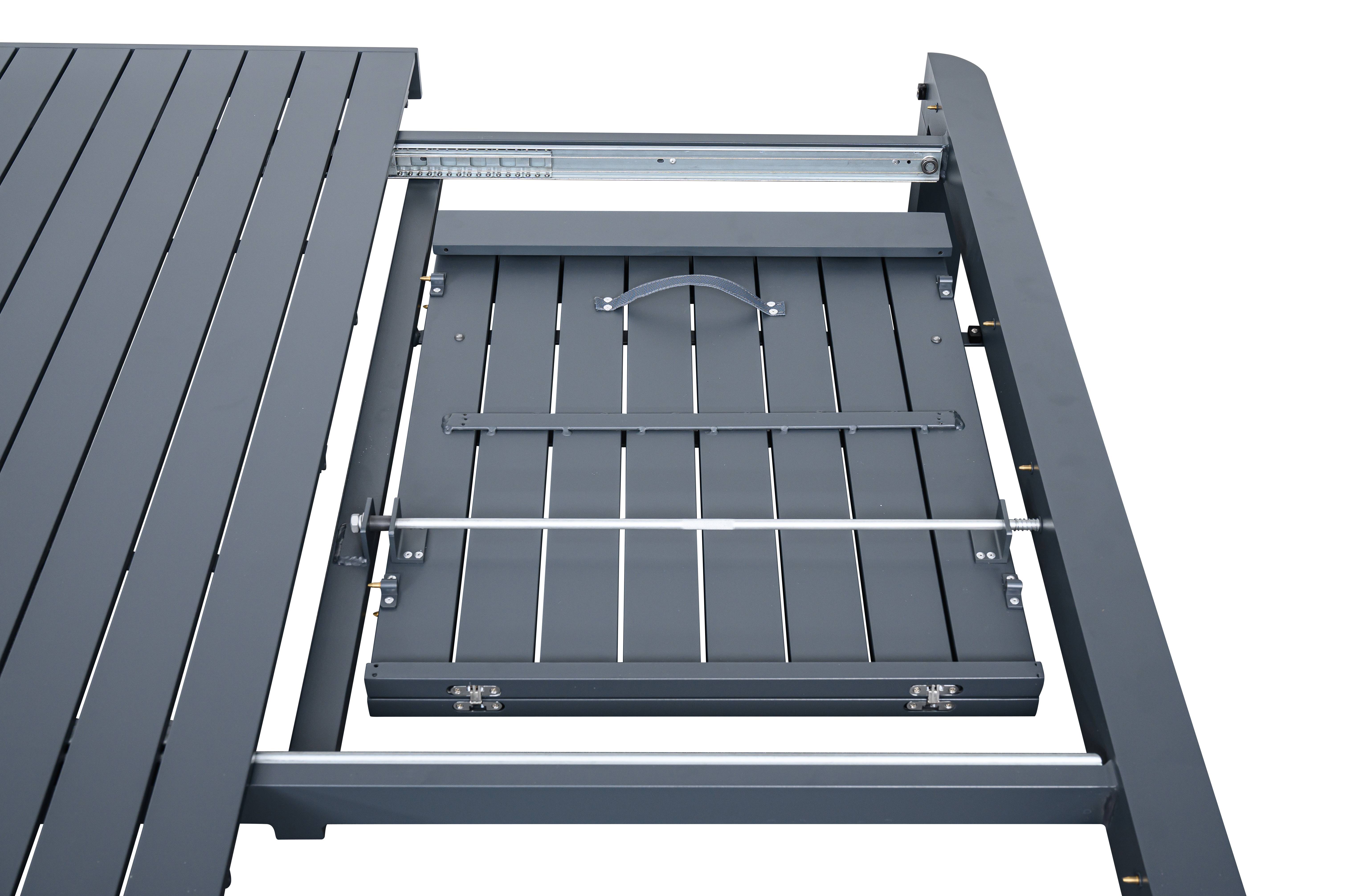 Ecloz - Table de jardin carrée extensible alu anthracite 6/8 personnes Eno - ECLOZ - Image 2
