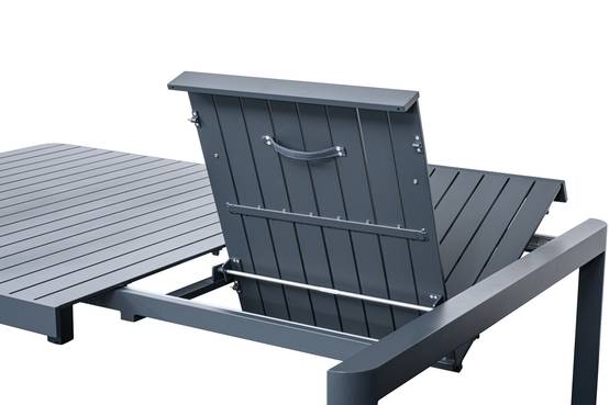 Ecloz - Table de jardin carrée extensible alu anthracite 6/8 personnes Eno - ECLOZ - Image 5