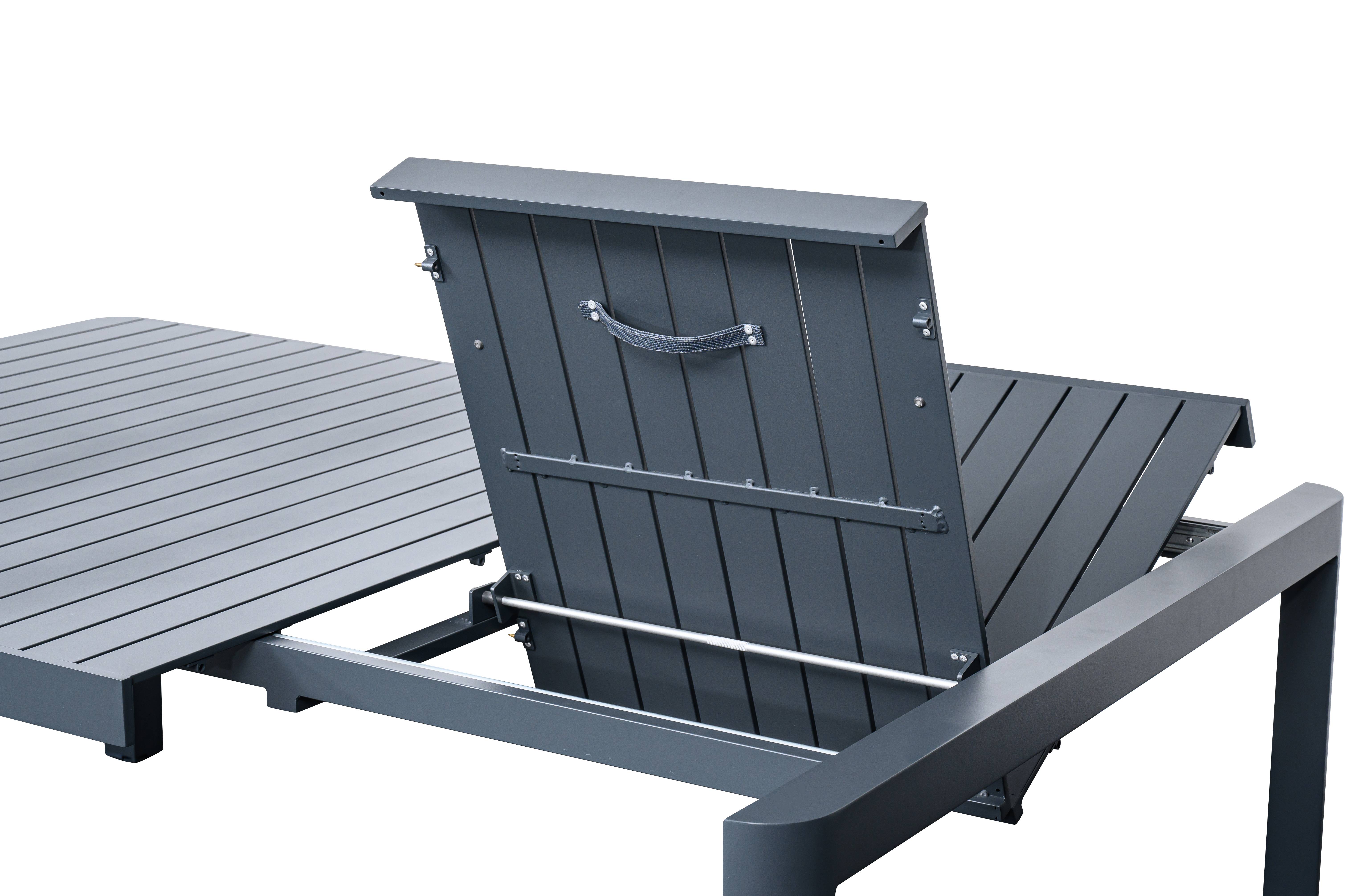 Ecloz - Table de jardin carrée extensible alu anthracite 6/8 personnes Eno - ECLOZ - Image 3
