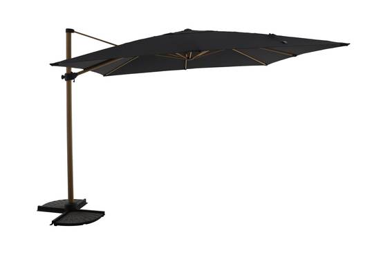 Ecloz - Parasol déporté inclinable carré effet bois gris chiné 3x3m Edgar ECLOZ - Image 1
