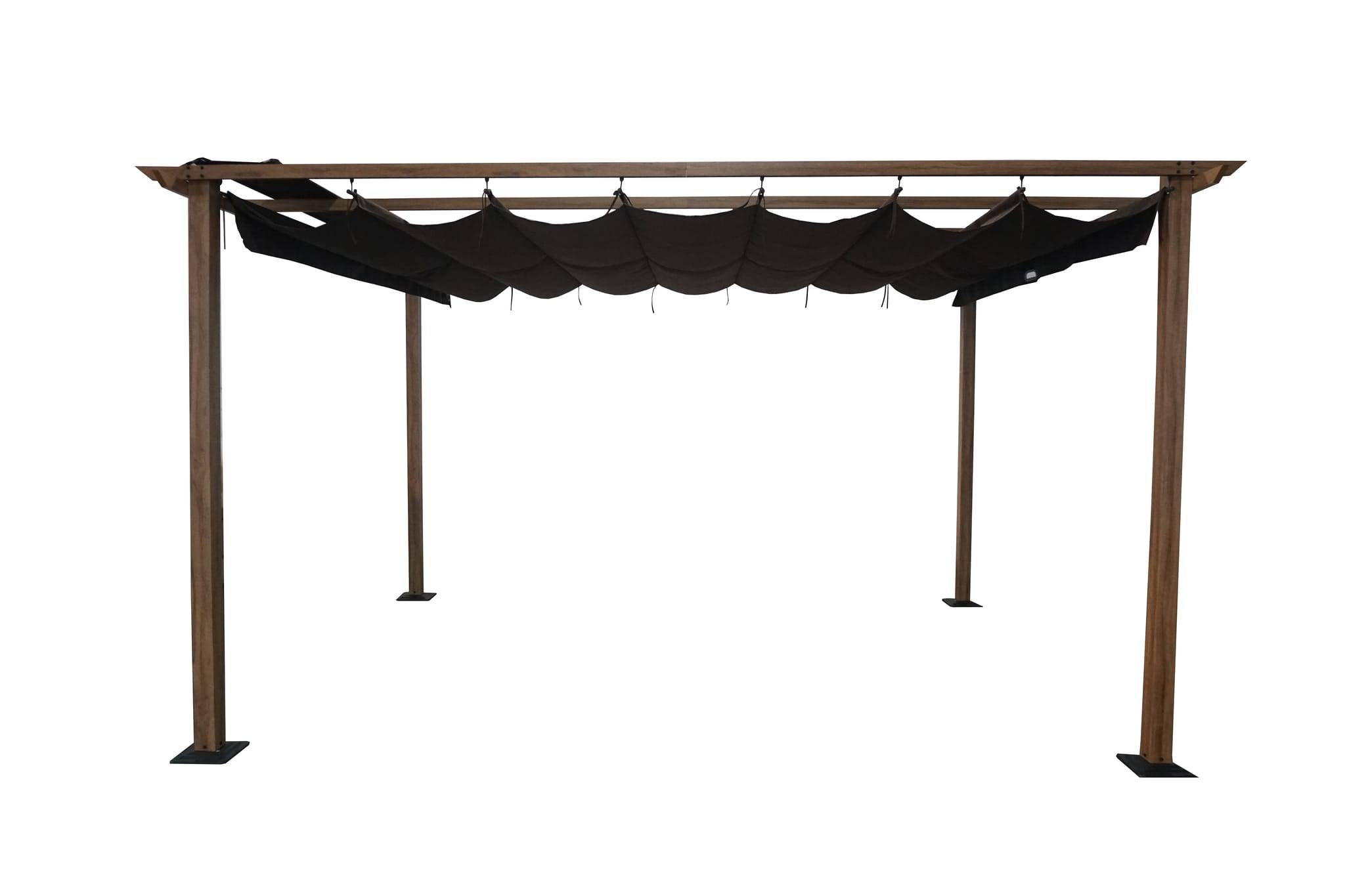 Ecloz - Tonnelle 3x4m toit coulissant alu effet bois ECLOZ - Image 2