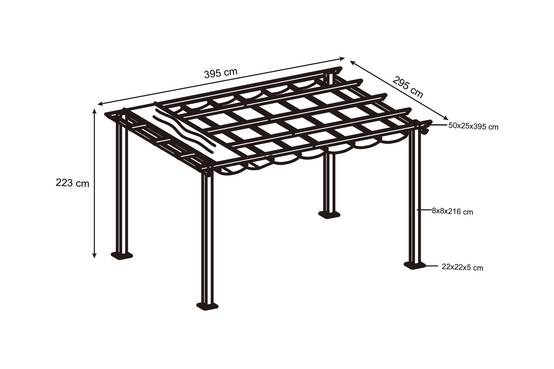 Ecloz - Tonnelle 3x4m toit coulissant alu effet bois ECLOZ - Image 6