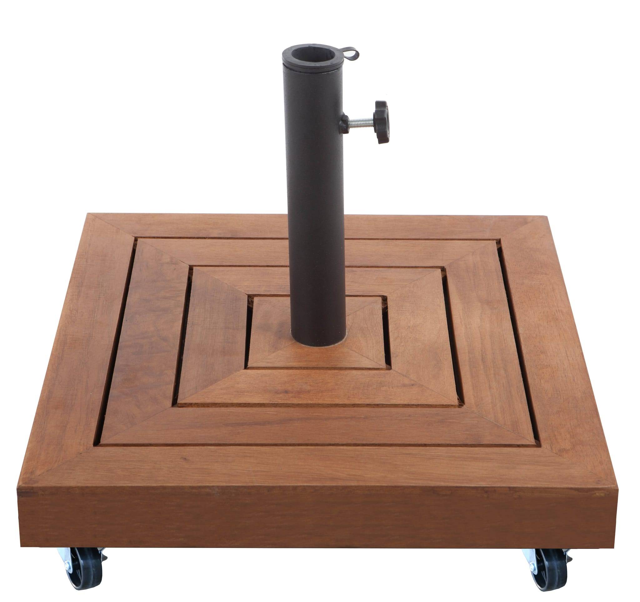 Ecloz - Pied de parasol carré à roulettes 50 kg bois ECLOZ