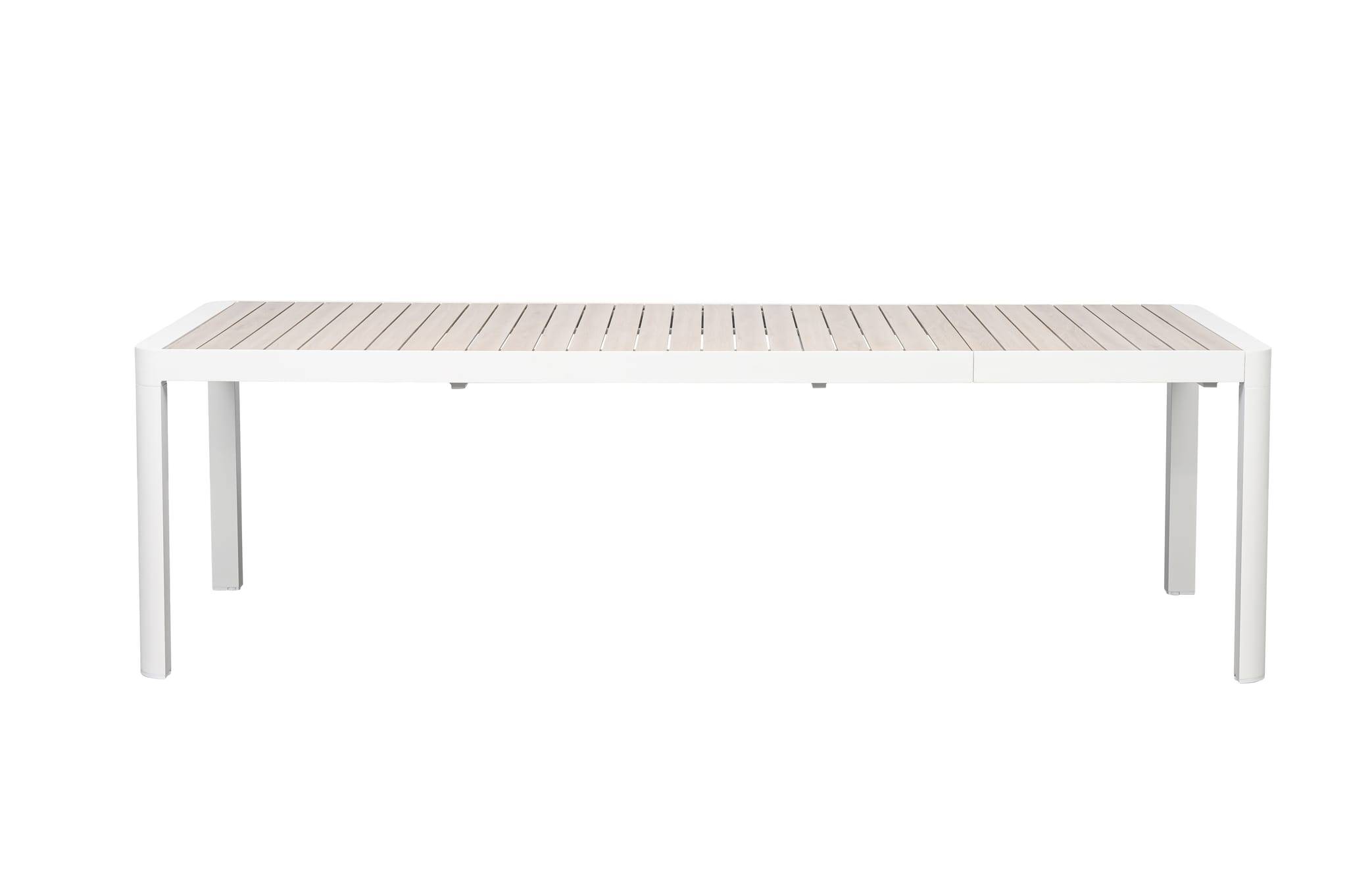 Ecloz - Table de jardin rectangulaire extensible alu sable/bois 8/10 personnes Enes ECLOZ