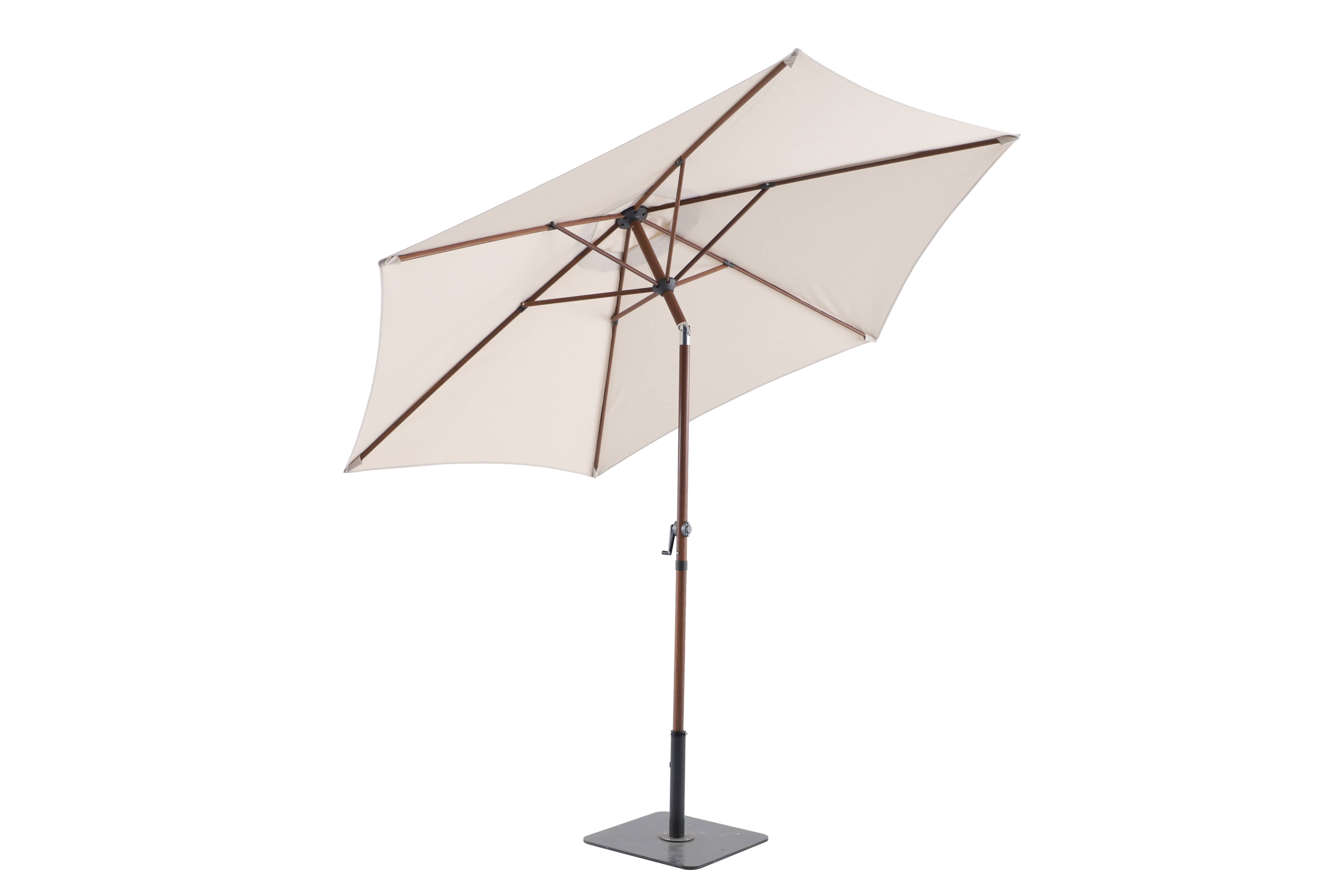 Ecloz - Parasol droit inclinable effet bois carré blanc 220g/m² Egée ECLOZ - Image 7