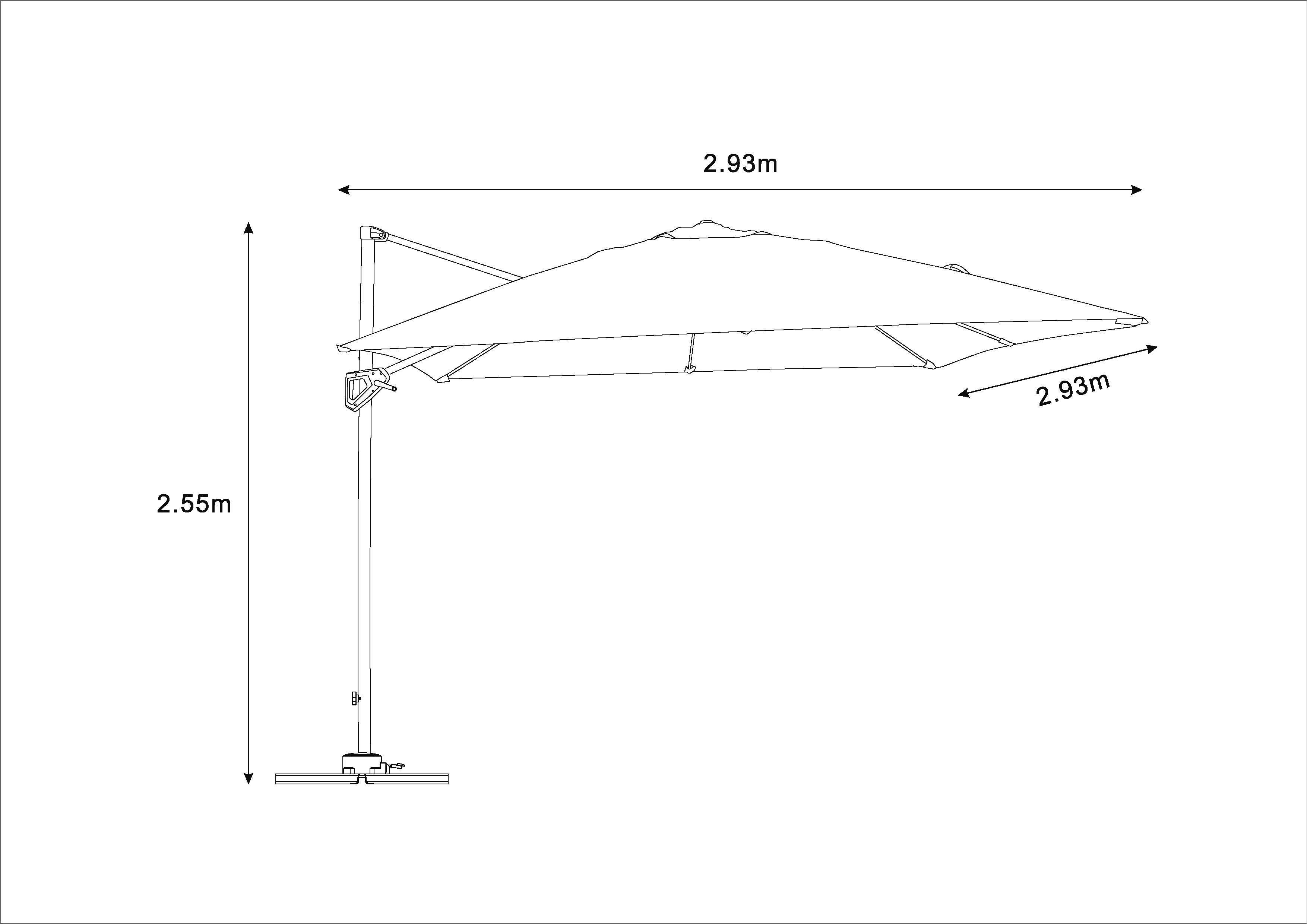 Ecloz - Parasol déport inclinable carré vert 3x3m 250g/m² Eloi ECLOZ - Image 2