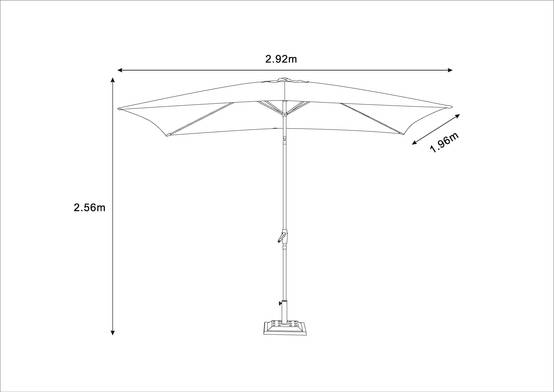 Ecloz - Parasol droit inclinable rectangle bleu 3x2m 210g/m² Ewen ECLOZ - Image 2