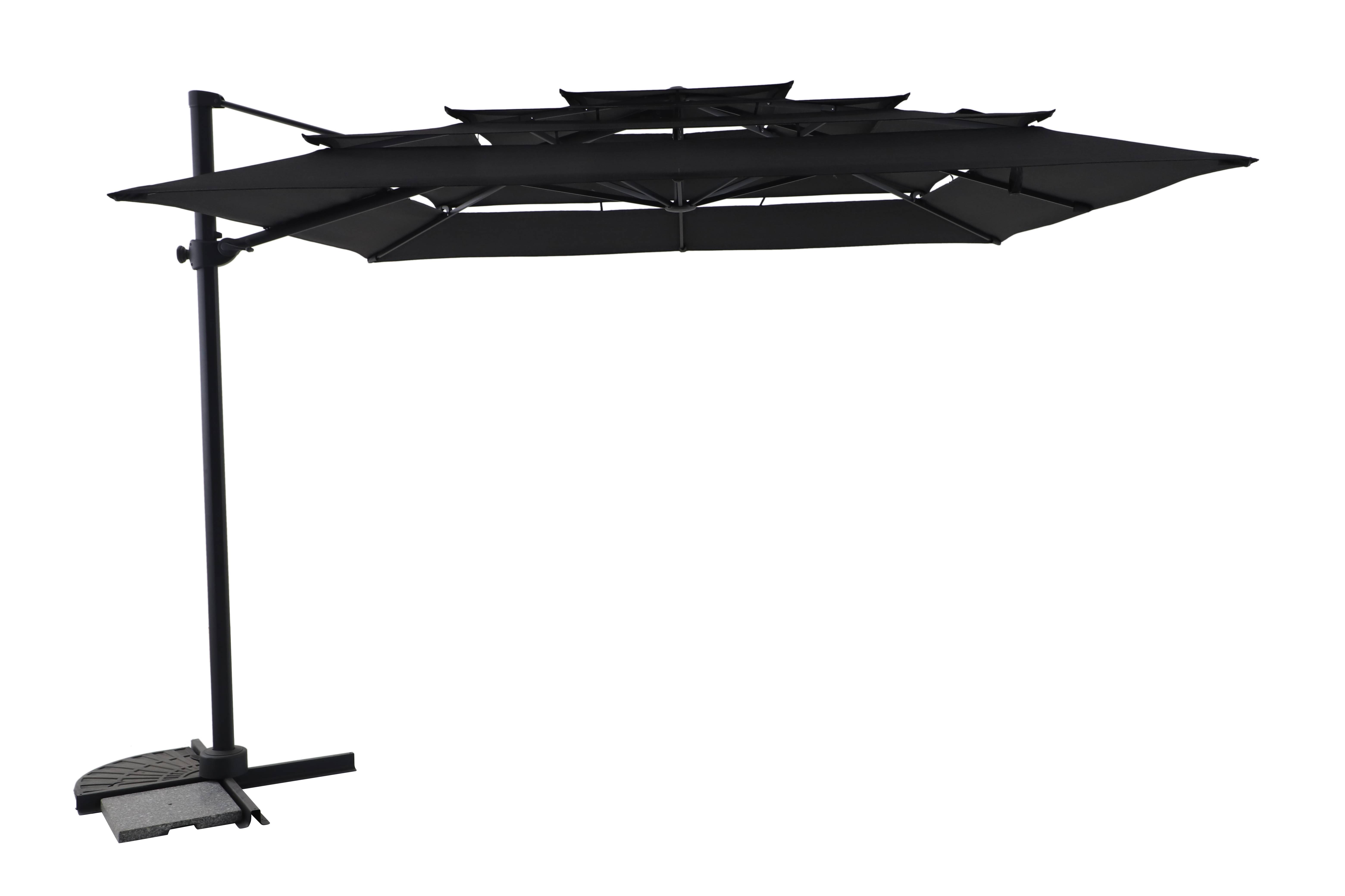 Ecloz - Parasol déporté grand vent carré gris chiné 3x3m 220g/m² Eole ECLOZ - Image 1