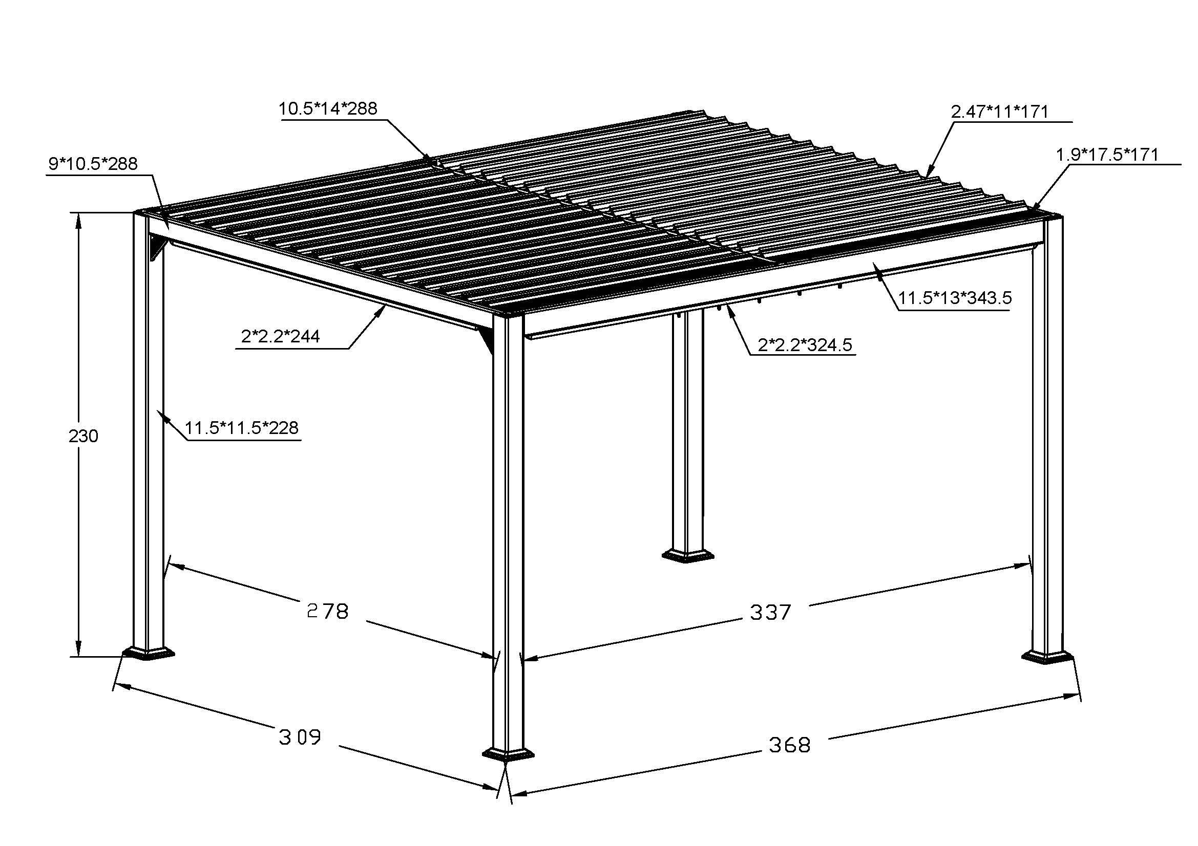 Ecloz - Pergola bioclimatique 3x3,6m aluminium anthracite ECLOZ - Image 5