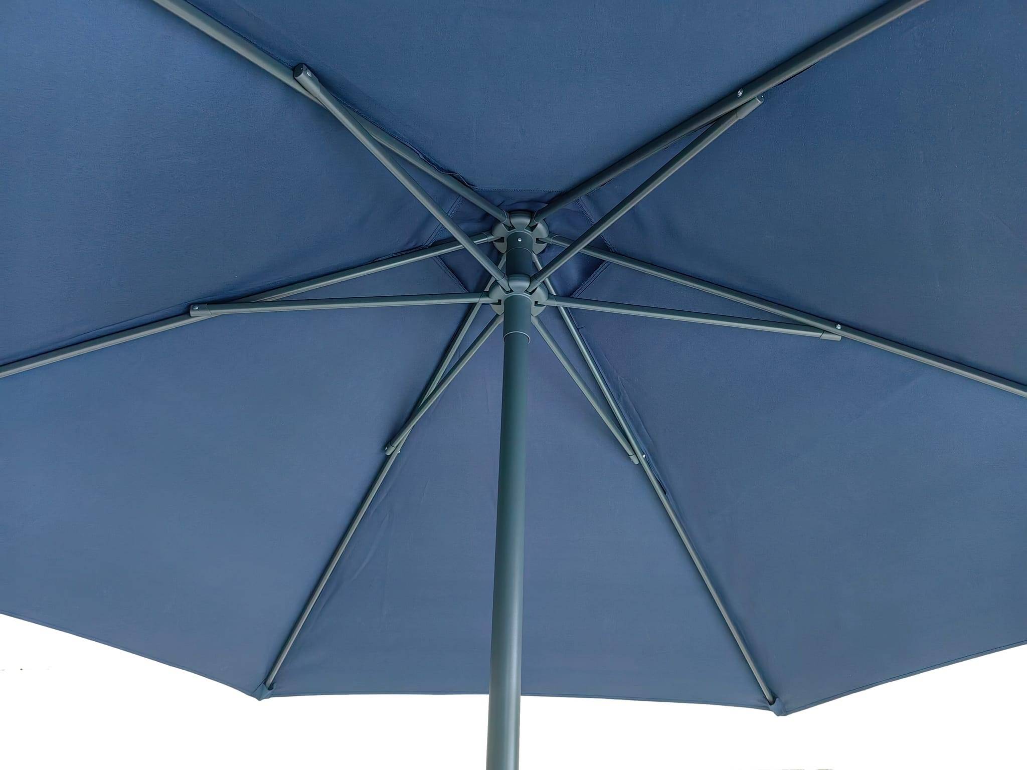 Ecloz - Parasol droit inclinable rond bleu Ø2,6m 210g/m² Easy Push ECLOZ - Image 4