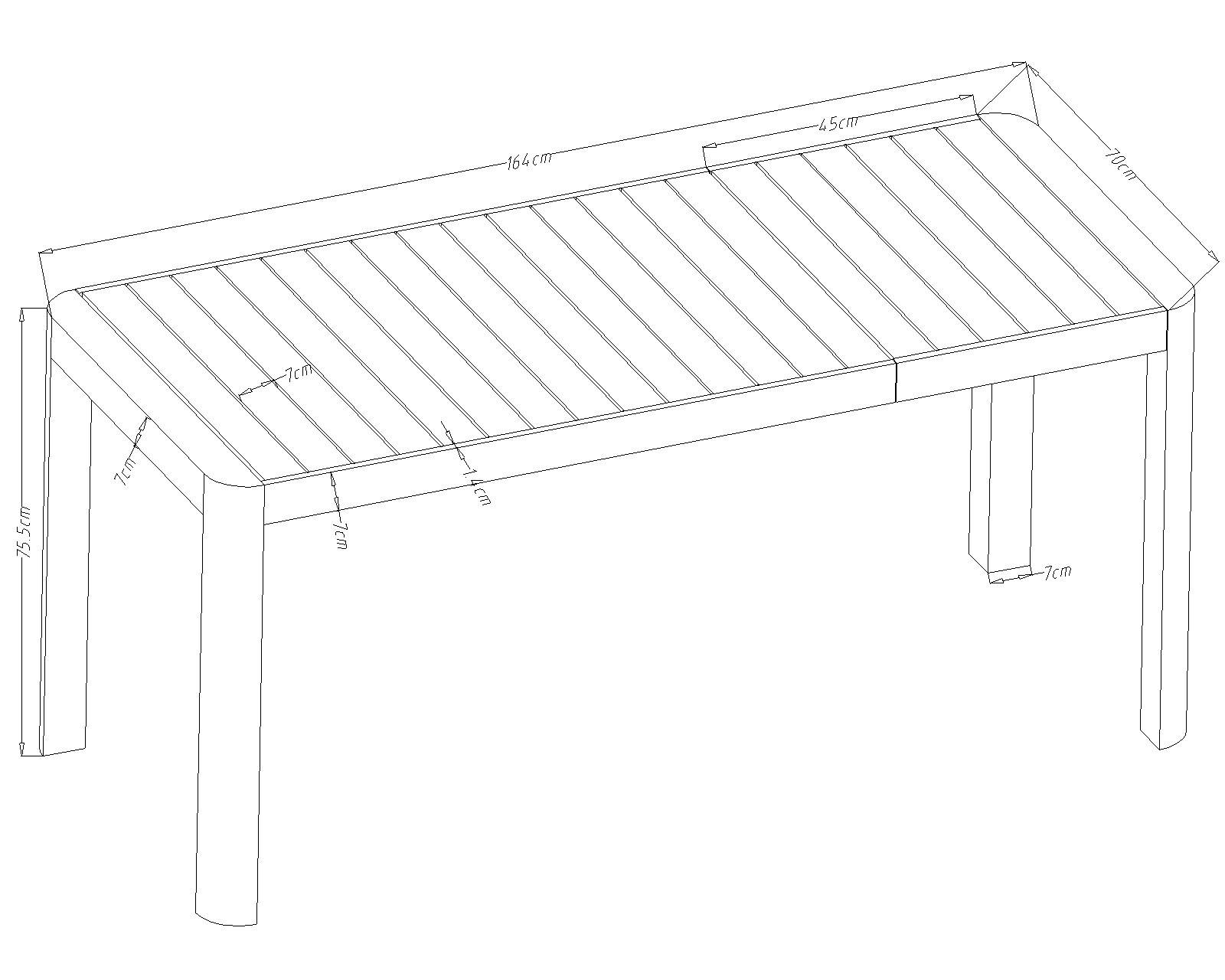 Ecloz - Table de jardin rectangulaire extensible alu anthracite 6/8 personnes Eneko ECLOZ - Image 3