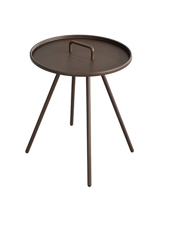 Ecloz - Table d'appoint d'extérieur ronde acier marron glacé Elba ECLOZ