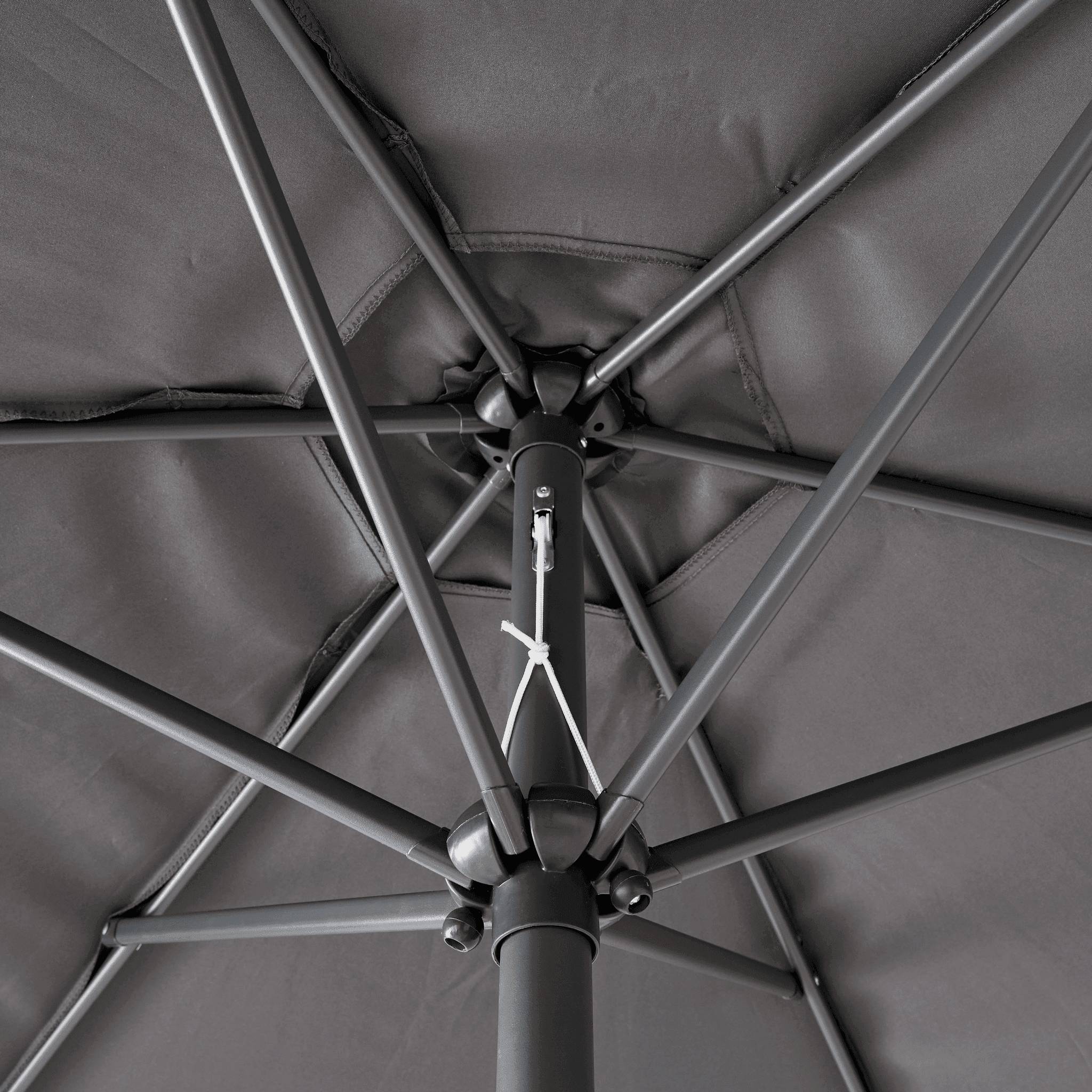 Ecloz - Parasol droit inclinable rond gris Ø3m 210g/m² Evan ECLOZ - Image 3