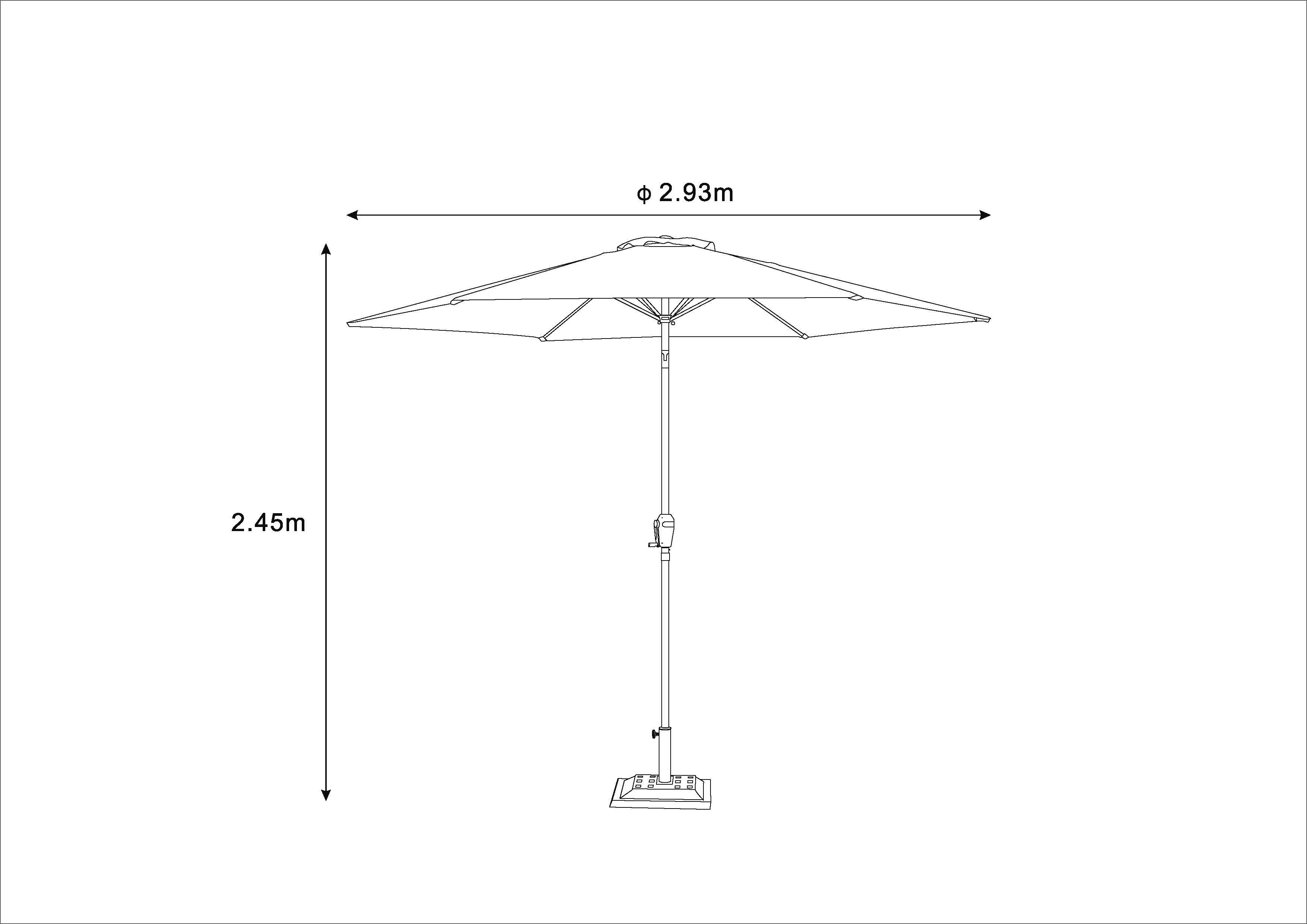 Ecloz - Parasol droit inclinable rond gris Ø3m 210g/m² Evan ECLOZ - Image 5
