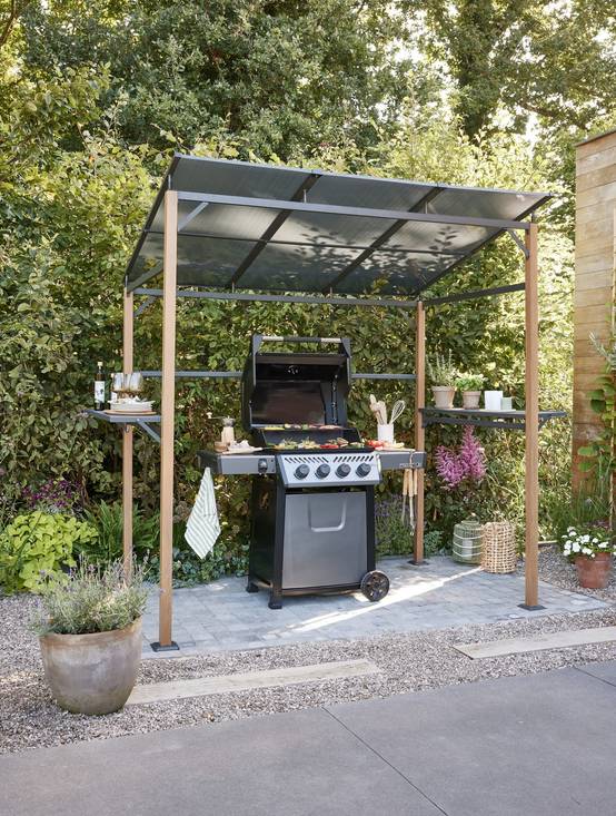 Ecloz - Abri barbecue alu acier 2,6x1,6m effet bois ECLOZ - Image 7