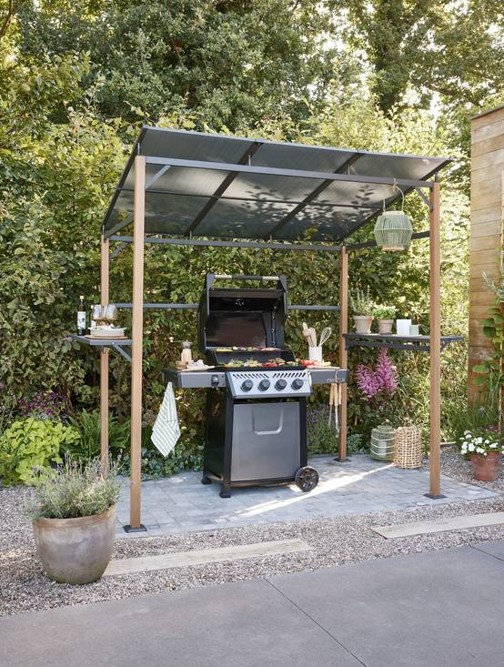 Ecloz - Abri barbecue alu acier 2,6x1,6m effet bois ECLOZ - Image 6