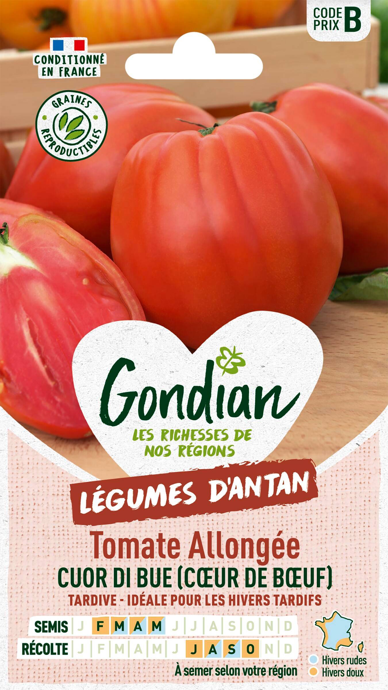 Sachet de graines de Tomate Cuor di Bue - Série B - 1,5 g - GONDIAN
