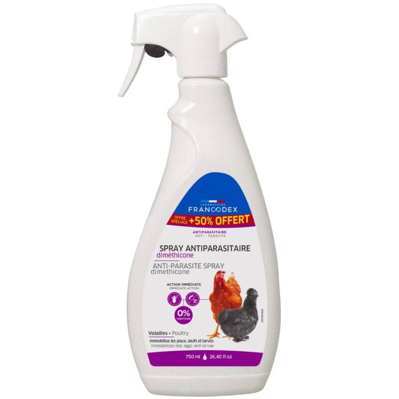 Spray antiparasitaire diméthicone pour volailles 750 ml - Francodex - Image 2