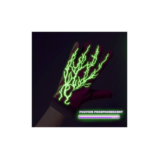 Gants enfant phosphorescents violet polyester S modèle SUPERELECTRO - Rostaing - Image 5