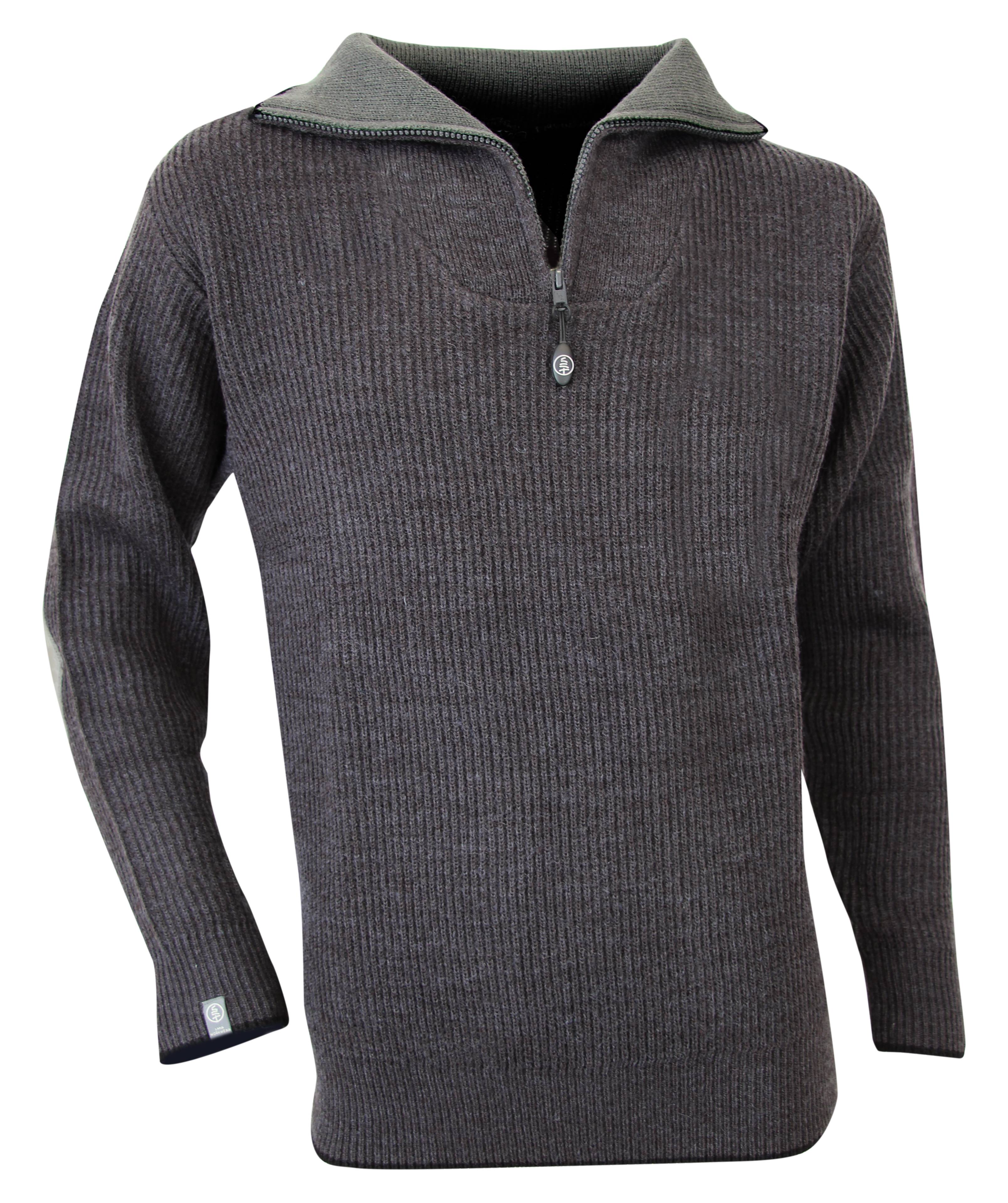 LMA - CACAO Pull col camionneur ANTHRACITE - Côtes Anglaise - 70% Acrylique 30% laine peignée