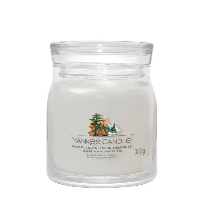 Bougie en pot moyen parfum Woodland Weekend Memories blanc 368 g - Yankee candle - Image 2