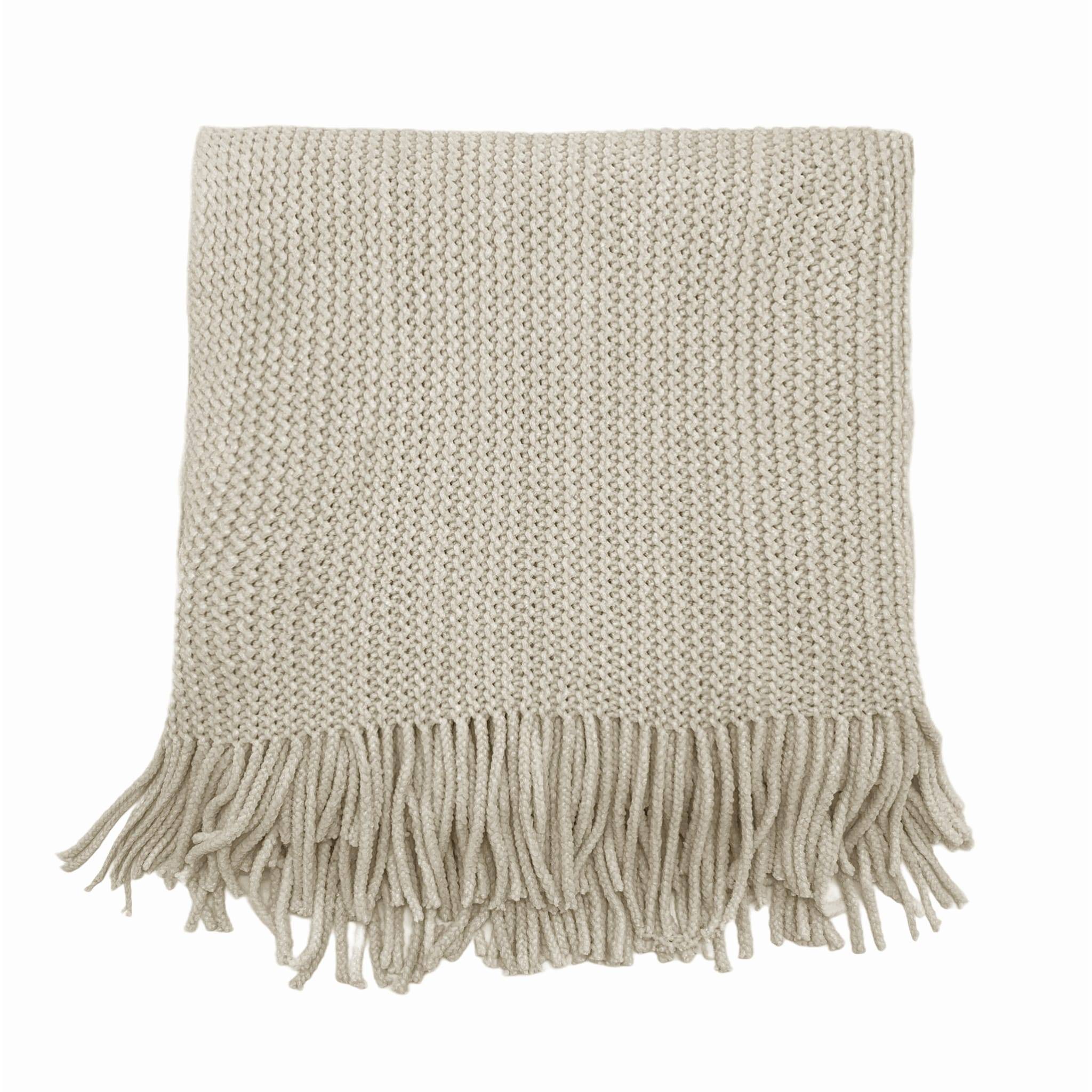 Ecloz - Plaid beige à franges - ECLOZ