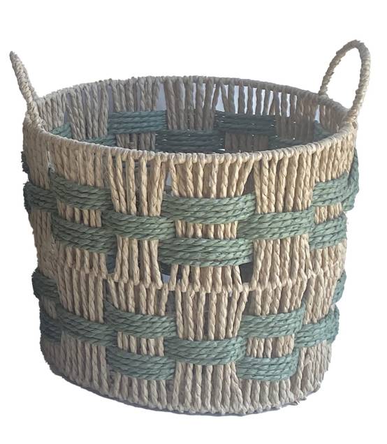 Ecloz - Panier rond tressé vert petit modèle - ECLOZ
