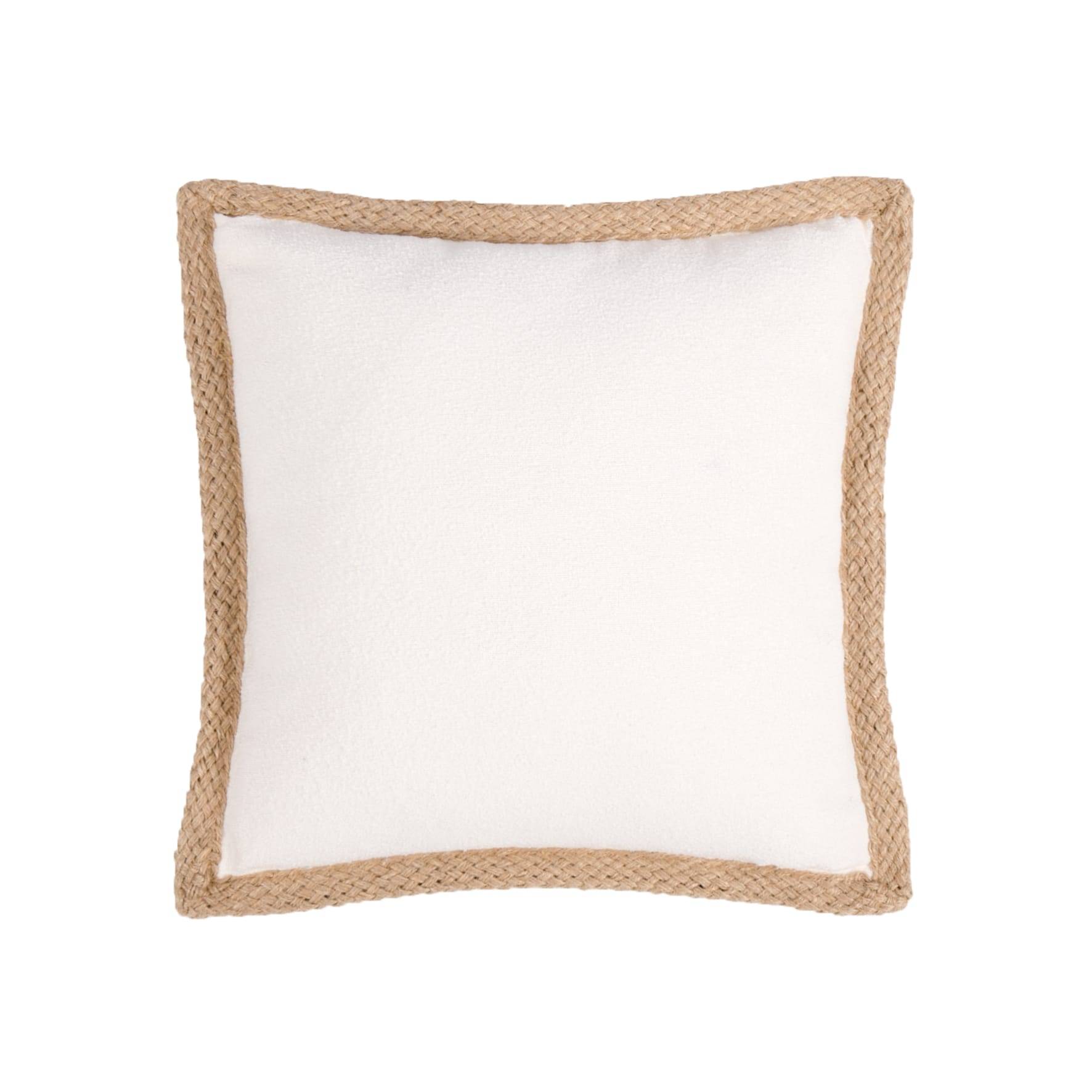 Ecloz - Coussin blanc contour en jute - ECLOZ