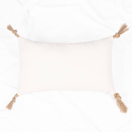 Ecloz - Coussin à pompons blanc en jute - ECLOZ