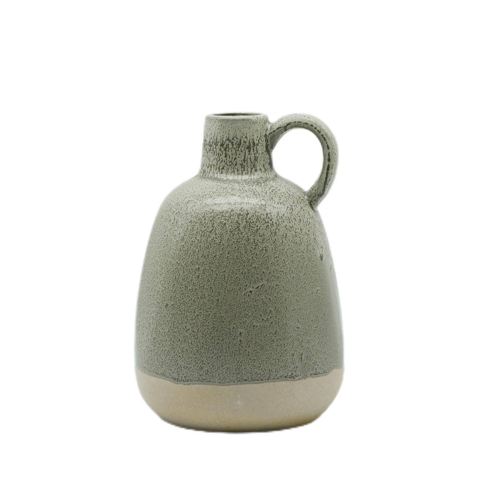 Ecloz - Vase vert foncé et beige H. 16 cm - ECLOZ