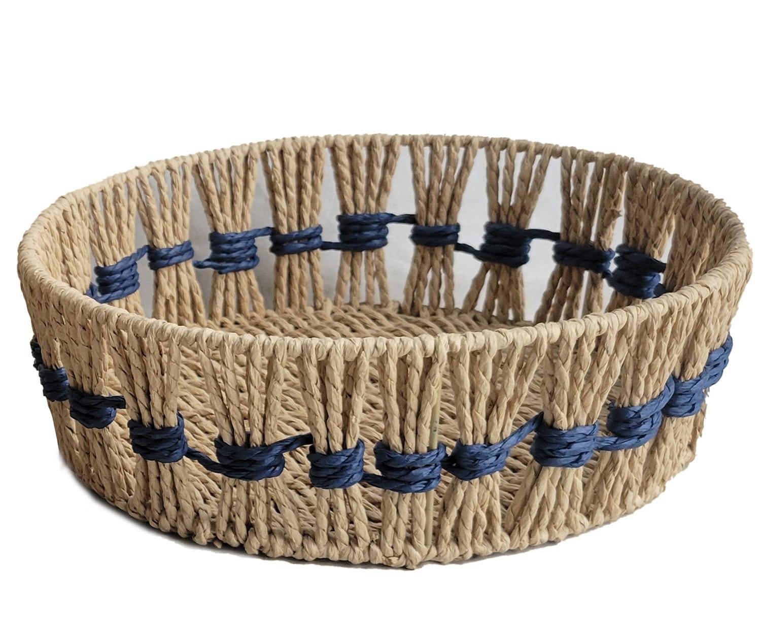 Ecloz - Panier rond tressé bleu petit modèle - ECLOZ
