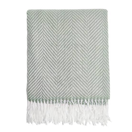 Ecloz - Plaid vert frange blanche - ECLOZ