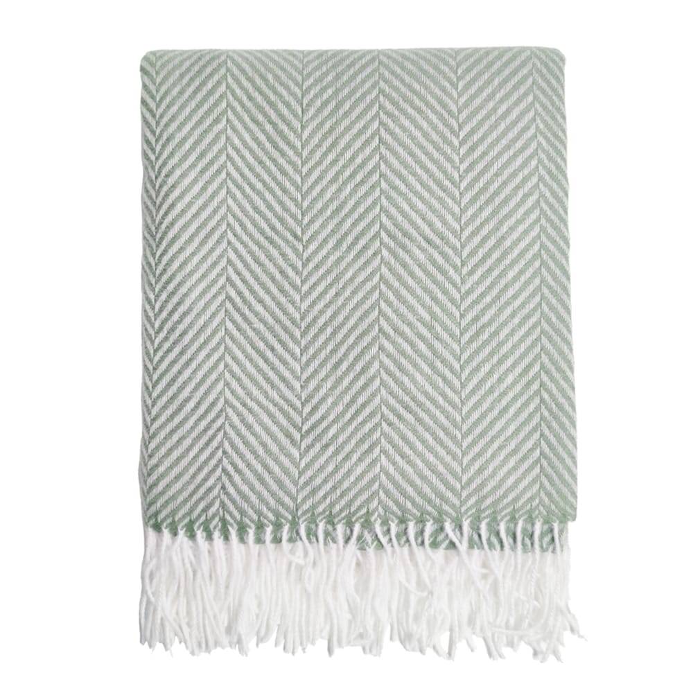 Ecloz - Plaid vert frange blanche - ECLOZ