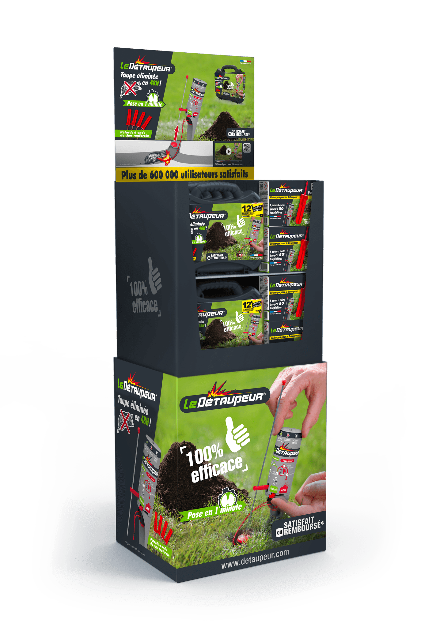 BOX de 12 valisettes + 24 boîtes recharges de 5 pétards - Gamm vert