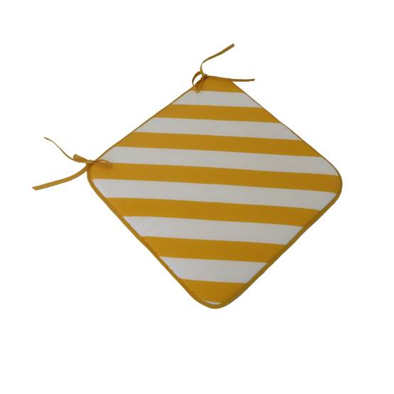 Ecloz - Galette de chaise d'extérieur rayé jaune ECLOZ