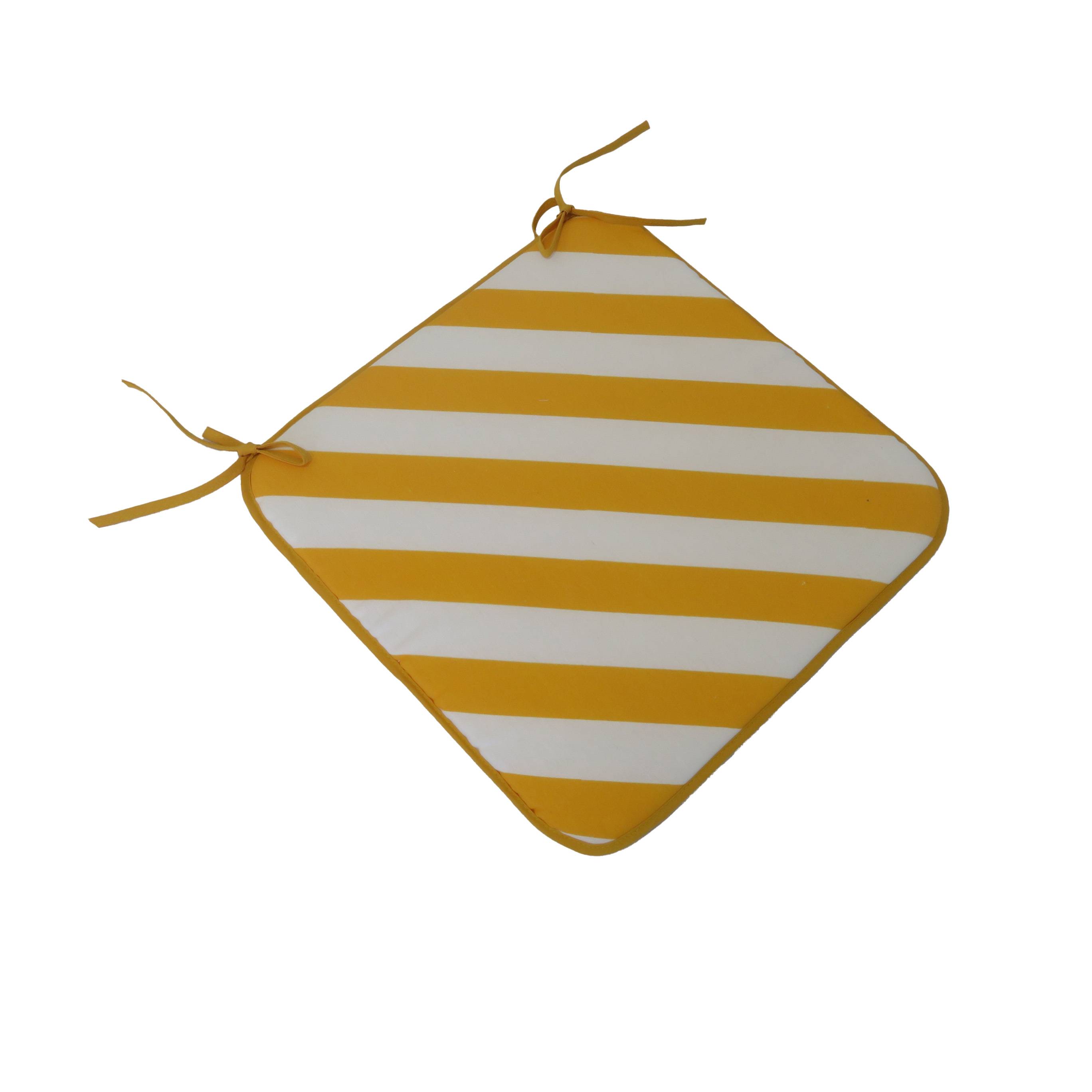Ecloz - Galette de chaise d'extérieur rayé jaune ECLOZ