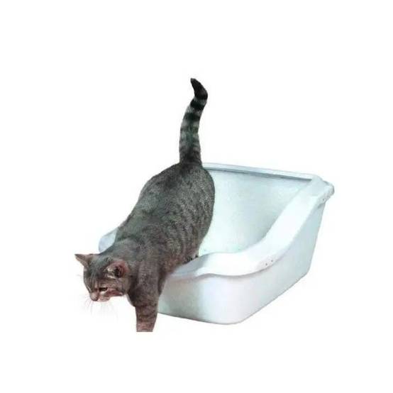 Bac à litière Cleany Cat avec rebord en plastique blanc L.54 cm l.45 cm H.29 cm - Trixie - Image 4