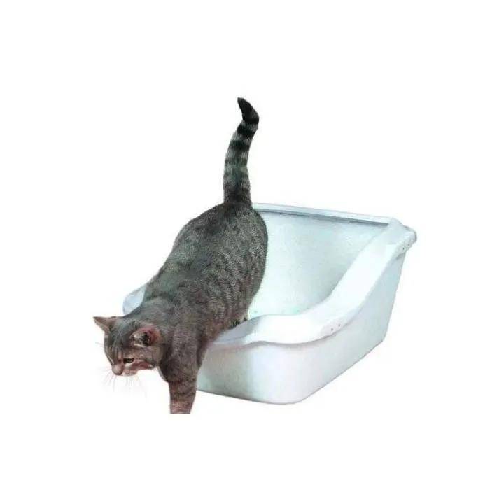 Bac à litière Cleany Cat avec rebord en plastique blanc L.54 cm l.45 cm H.29 cm - Trixie - Image 4