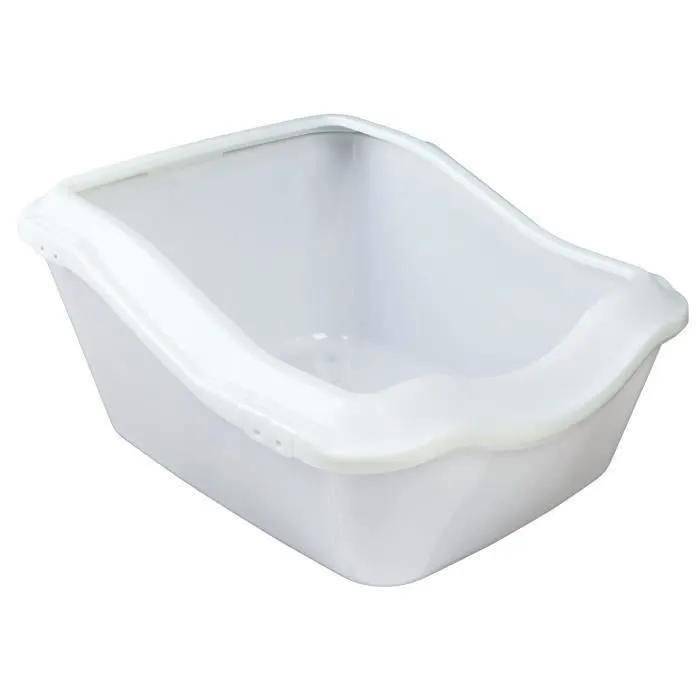 Bac à litière Cleany Cat avec rebord en plastique blanc L.54 cm l.45 cm H.29 cm - Trixie - Image 5