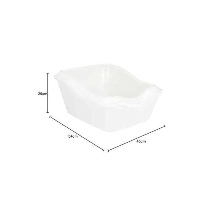 Bac à litière Cleany Cat avec rebord en plastique blanc L.54 cm l.45 cm H.29 cm - Trixie - Image 1